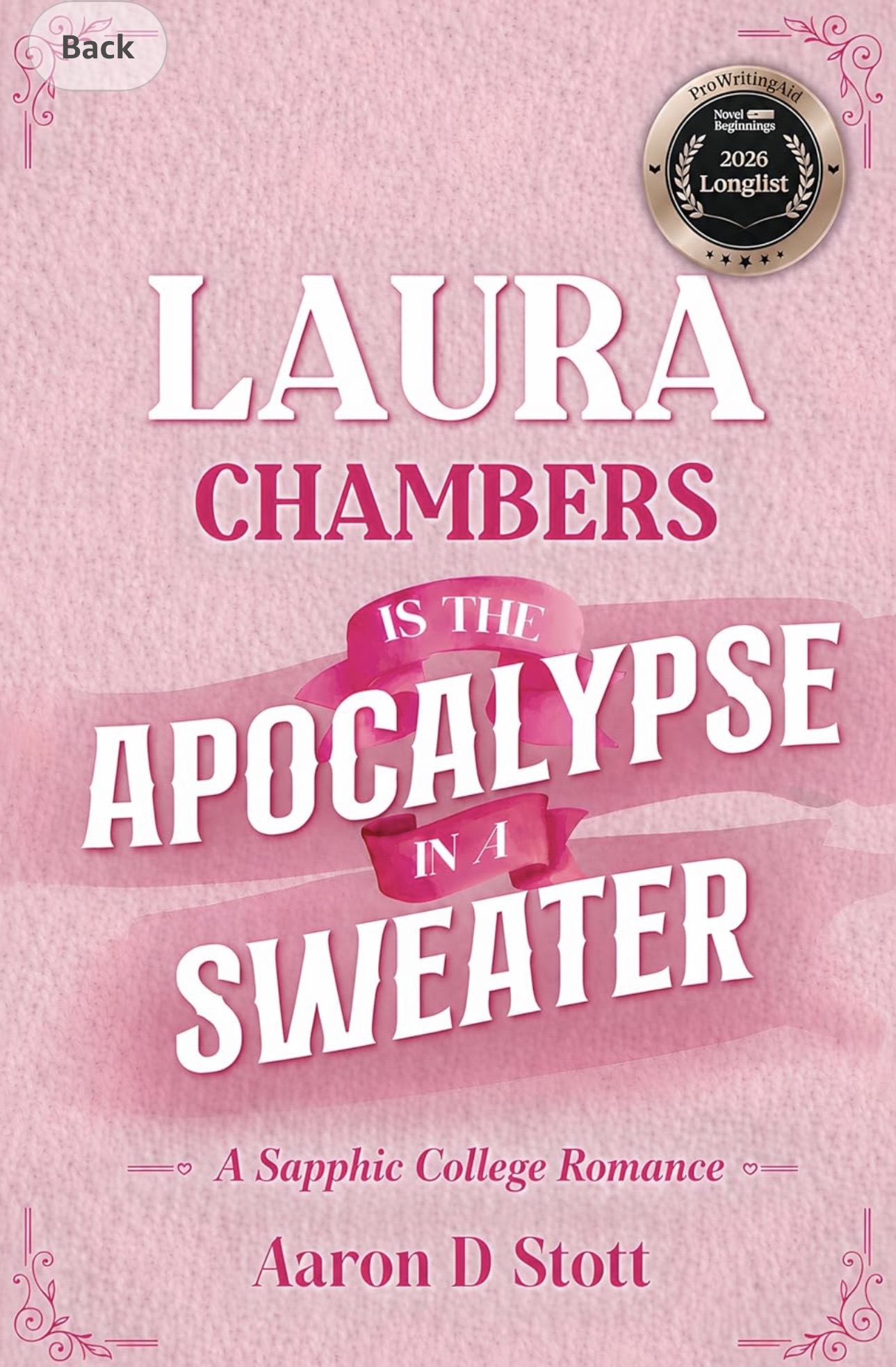 Laura Chambers Is the Apocalypse in a Sweater book mockup.